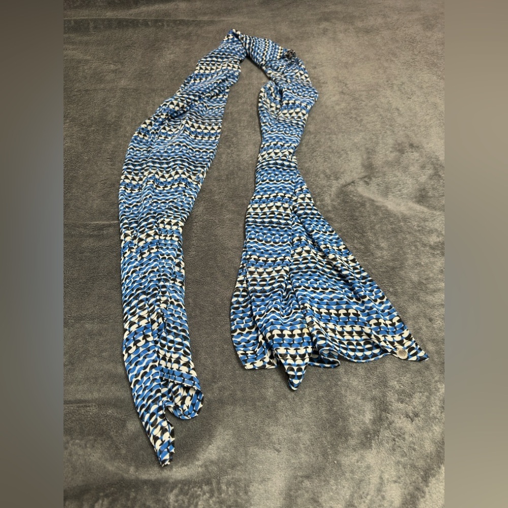 Calvin Klein Black and Blue Patterned Scarf